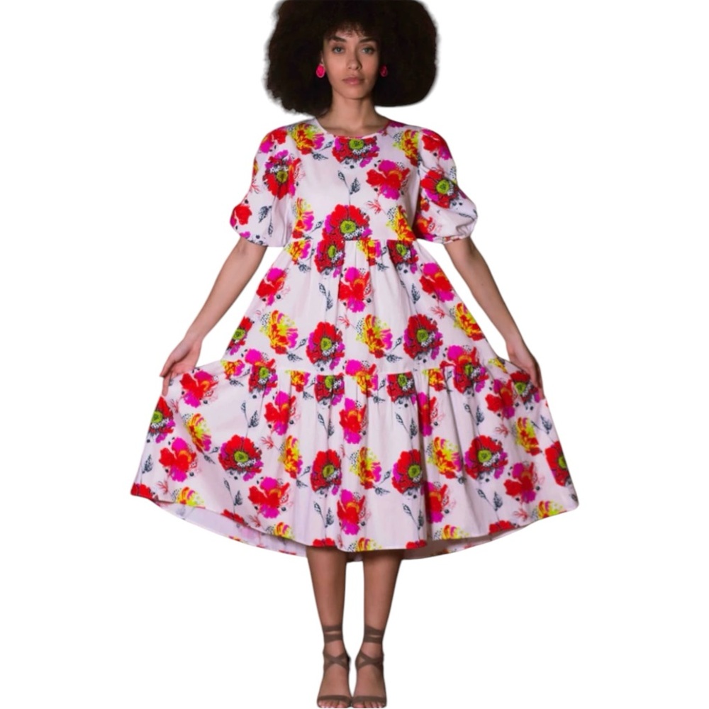 Neon Bohemians Meaghan Midi Dress in Pretty Peony Womens Size XL